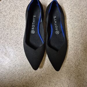 Rothy's Black and Blue Knit Shoes